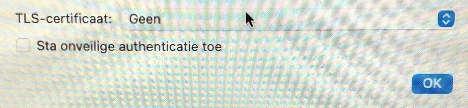 Instellingen TLS certificaat